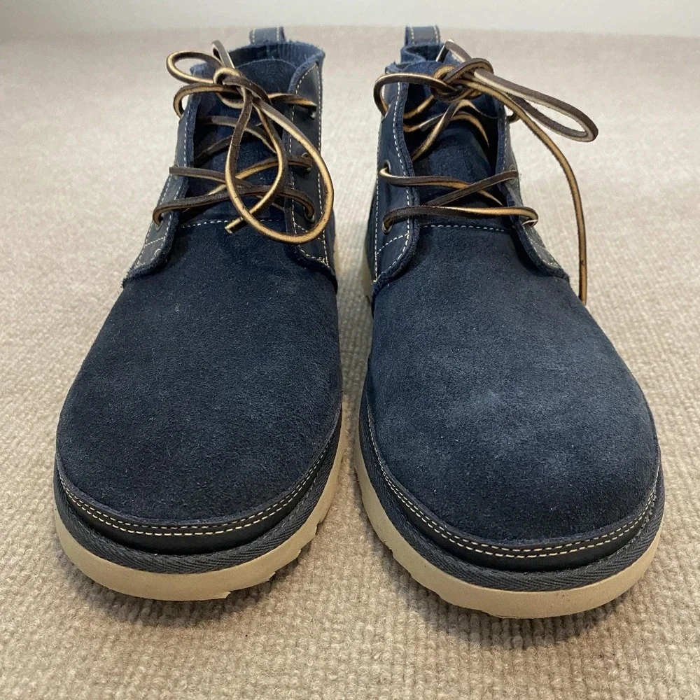 UGG Boots Mens Size 13 Blue Suede Chukka Ankle Lined Casual Winter 1020369